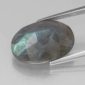 10.55캐럿 천연 멀티컬러 라브라도라이트, 타원형 컷, 18.2×13.1 mm, 투명한