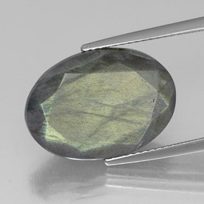 11.14캐럿 천연 멀티컬러 라브라도라이트, 타원형 컷, 18.1×13 mm, 투명한