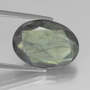 11.14캐럿 천연 멀티컬러 라브라도라이트, 타원형 컷, 18.1×13 mm, 투명한