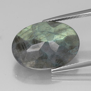 11.14캐럿 천연 멀티컬러 라브라도라이트, 타원형 컷, 18.1×13 mm, 투명한