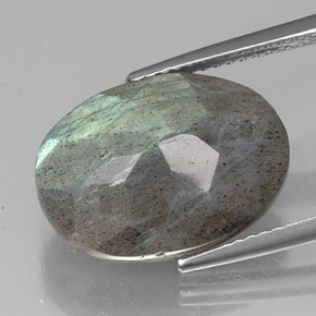 10.02캐럿 천연 멀티컬러 라브라도라이트, 타원형 컷, 16.3×12 mm, 투명한