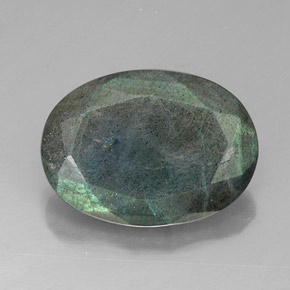 10.53캐럿 천연 멀티컬러 라브라도라이트, 타원형 컷, 18.2×13.2 mm, 불투명체
