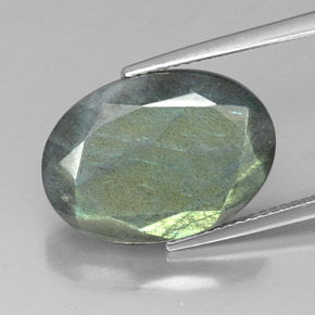 11.14캐럿 천연 멀티컬러 라브라도라이트, 타원형 컷, 18.1×13 mm, 불투명체