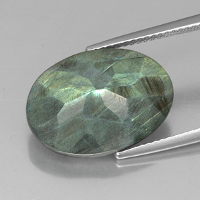 11.14캐럿 천연 멀티컬러 라브라도라이트, 타원형 컷, 18.1×13 mm, 불투명체