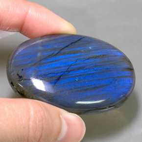 145.20캐럿 천연 멀티컬러 라브라도라이트, 타원형 컷, 51.1×35.8 mm, 불투명체