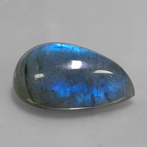 13.56캐럿 천연 멀티컬러 라브라도라이트, 배 모양, 19.9×11.9 mm, 투명한