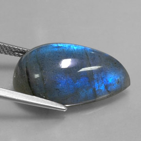 13.56캐럿 천연 멀티컬러 라브라도라이트, 배 모양, 19.9×11.9 mm, 투명한