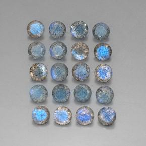 캐럿 천연 멀티컬러 라브라도라이트 보석, 투명한, 4.60 mm, 투명/반투명