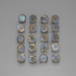 캐럿 천연 멀티컬러 라브라도라이트 보석, 투명한, 4.75 mm, 투명/반투명