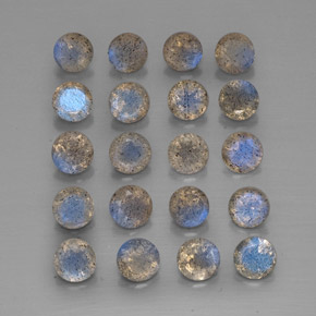 캐럿 천연 멀티컬러 라브라도라이트 보석, 투명한, 4.65 mm, 투명/반투명