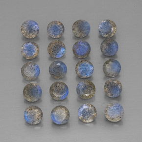 캐럿 천연 멀티컬러 라브라도라이트 보석, 투명한, 4.69 mm, 투명/반투명