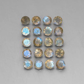 캐럿 천연 멀티컬러 라브라도라이트 보석, 투명한, 4.73 mm, 투명/반투명