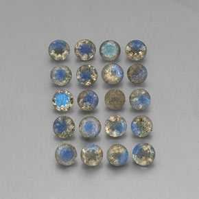 캐럿 천연 멀티컬러 라브라도라이트 보석, 투명한, 4.64 mm, 투명/반투명