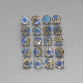 캐럿 천연 멀티컬러 라브라도라이트 보석, 투명한, 4.79 mm, 투명/반투명