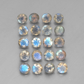 캐럿 천연 멀티컬러 라브라도라이트 보석, 투명한, 4.70 mm, 투명/반투명