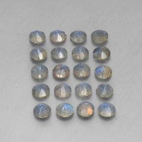 캐럿 천연 멀티컬러 라브라도라이트 보석, 투명한, 4.61 mm, 투명/반투명