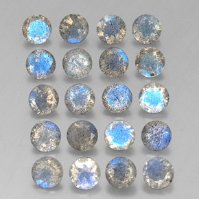 캐럿 천연 멀티컬러 라브라도라이트 보석, 투명한, 4.64 mm, 투명/반투명