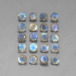 캐럿 천연 멀티컬러 라브라도라이트 보석, 투명한, 4.64 mm, 투명/반투명