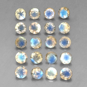 캐럿 천연 멀티컬러 라브라도라이트 보석, 투명한, 4.71 mm, 투명/반투명