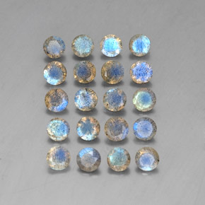 캐럿 천연 멀티컬러 라브라도라이트 보석, 투명한, 4.68 mm, 투명/반투명