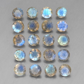 캐럿 천연 멀티컬러 라브라도라이트 보석, 투명한, 4.68 mm, 투명/반투명