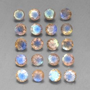 캐럿 천연 멀티컬러 라브라도라이트 보석, 투명한, 4.74 mm, 투명/반투명