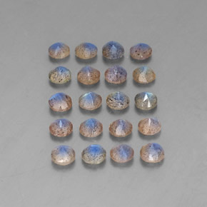 캐럿 천연 멀티컬러 라브라도라이트 보석, 투명한, 4.74 mm, 투명/반투명
