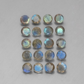 캐럿 천연 멀티컬러 라브라도라이트 보석, 투명한, 4.71 mm, 투명/반투명
