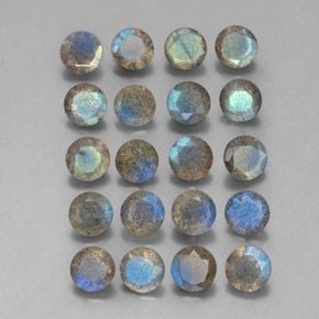 캐럿 천연 멀티컬러 라브라도라이트 보석, 투명한, 4.71 mm, 투명/반투명