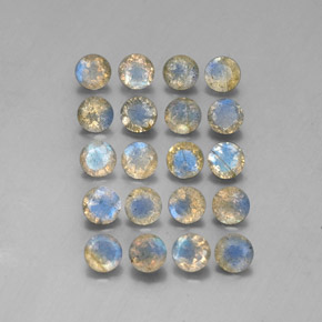캐럿 천연 멀티컬러 라브라도라이트 보석, 투명한, 4.72 mm, 투명/반투명