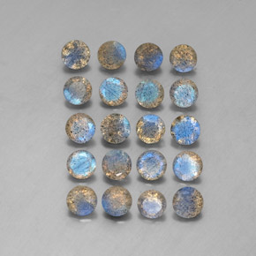 캐럿 천연 멀티컬러 라브라도라이트 보석, 투명한, 4.81 mm, 투명/반투명