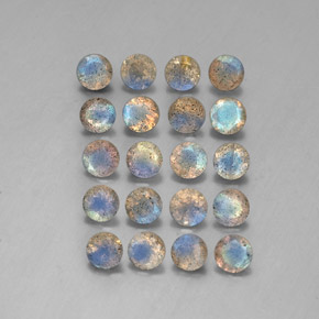 캐럿 천연 멀티컬러 라브라도라이트 보석, 투명한, 4.70 mm, 투명/반투명