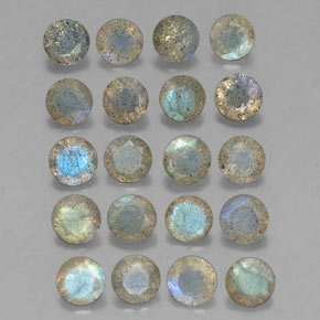캐럿 천연 멀티컬러 라브라도라이트 보석, 투명한, 4.70 mm, 투명/반투명
