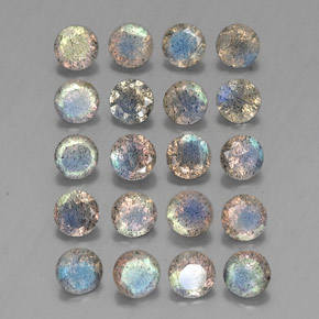 캐럿 천연 멀티컬러 라브라도라이트 보석, 투명한, 4.69 mm, 투명/반투명