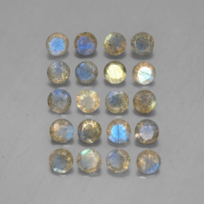 캐럿 천연 멀티컬러 라브라도라이트 보석, 투명한, 4.75 mm, 투명/반투명