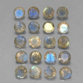 캐럿 천연 멀티컬러 라브라도라이트 보석, 투명한, 4.75 mm, 투명/반투명