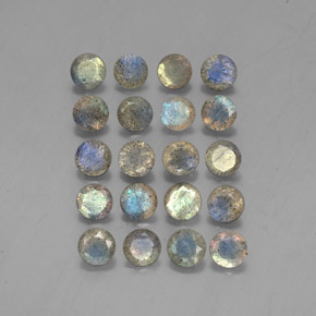 캐럿 천연 멀티컬러 라브라도라이트 보석, 투명한, 4.60 mm, 투명/반투명