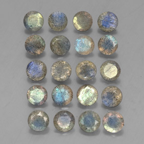 캐럿 천연 멀티컬러 라브라도라이트 보석, 투명한, 4.60 mm, 투명/반투명