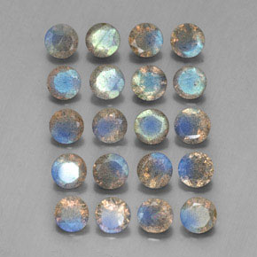 캐럿 천연 멀티컬러 라브라도라이트 보석, 투명한, 4.70 mm, 투명/반투명