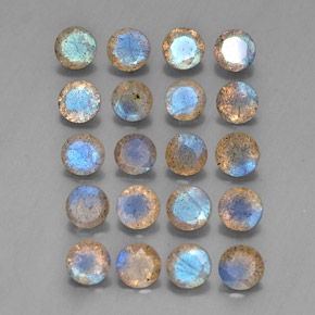 캐럿 천연 멀티컬러 라브라도라이트 보석, 투명한, 4.60 mm, 투명/반투명