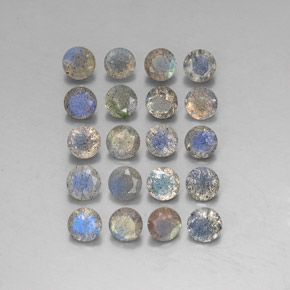 캐럿 천연 멀티컬러 라브라도라이트 보석, 투명한, 4.63 mm, 투명/반투명