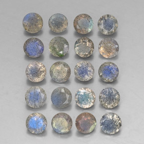 캐럿 천연 멀티컬러 라브라도라이트 보석, 투명한, 4.63 mm, 투명/반투명