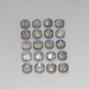 캐럿 천연 멀티컬러 라브라도라이트 보석, 투명한, 4.63 mm, 투명/반투명