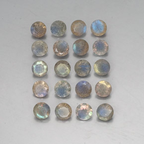 캐럿 천연 멀티컬러 라브라도라이트 보석, 투명한, 4.69 mm, 투명/반투명
