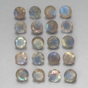 캐럿 천연 멀티컬러 라브라도라이트 보석, 투명한, 4.69 mm, 투명/반투명