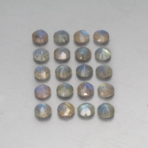 캐럿 천연 멀티컬러 라브라도라이트 보석, 투명한, 4.69 mm, 투명/반투명