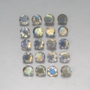 캐럿 천연 멀티컬러 라브라도라이트 보석, 투명한, 4.73 mm, 투명/반투명