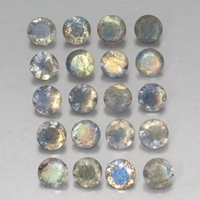 캐럿 천연 멀티컬러 라브라도라이트 보석, 투명한, 4.73 mm, 투명/반투명