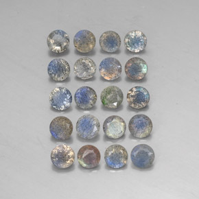 캐럿 천연 멀티컬러 라브라도라이트 보석, 투명한, 4.72 mm, 투명/반투명