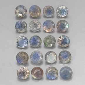 캐럿 천연 멀티컬러 라브라도라이트 보석, 투명한, 4.72 mm, 투명/반투명